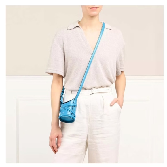 Alexander Mcqueen Calfskin The Curve Mini Shoulder Bag Cerulean - Picture 5 of 5